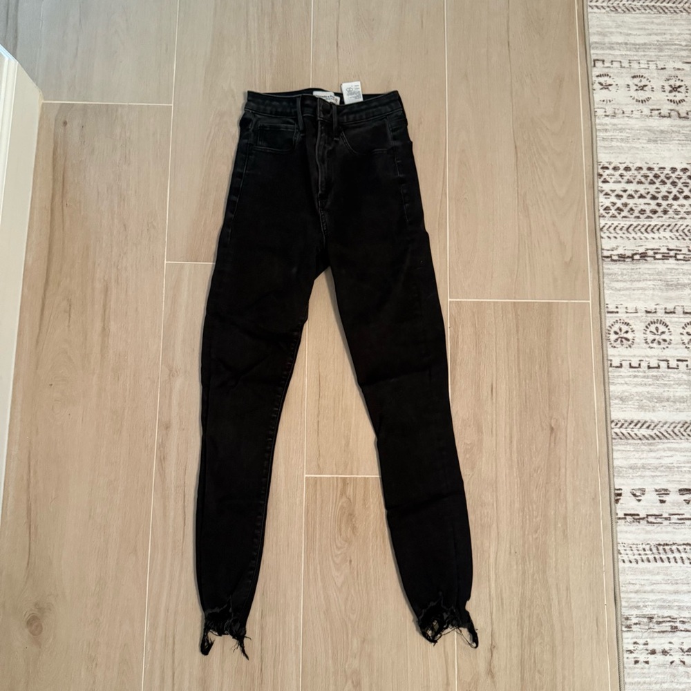 A&F skinny raw hem jeans